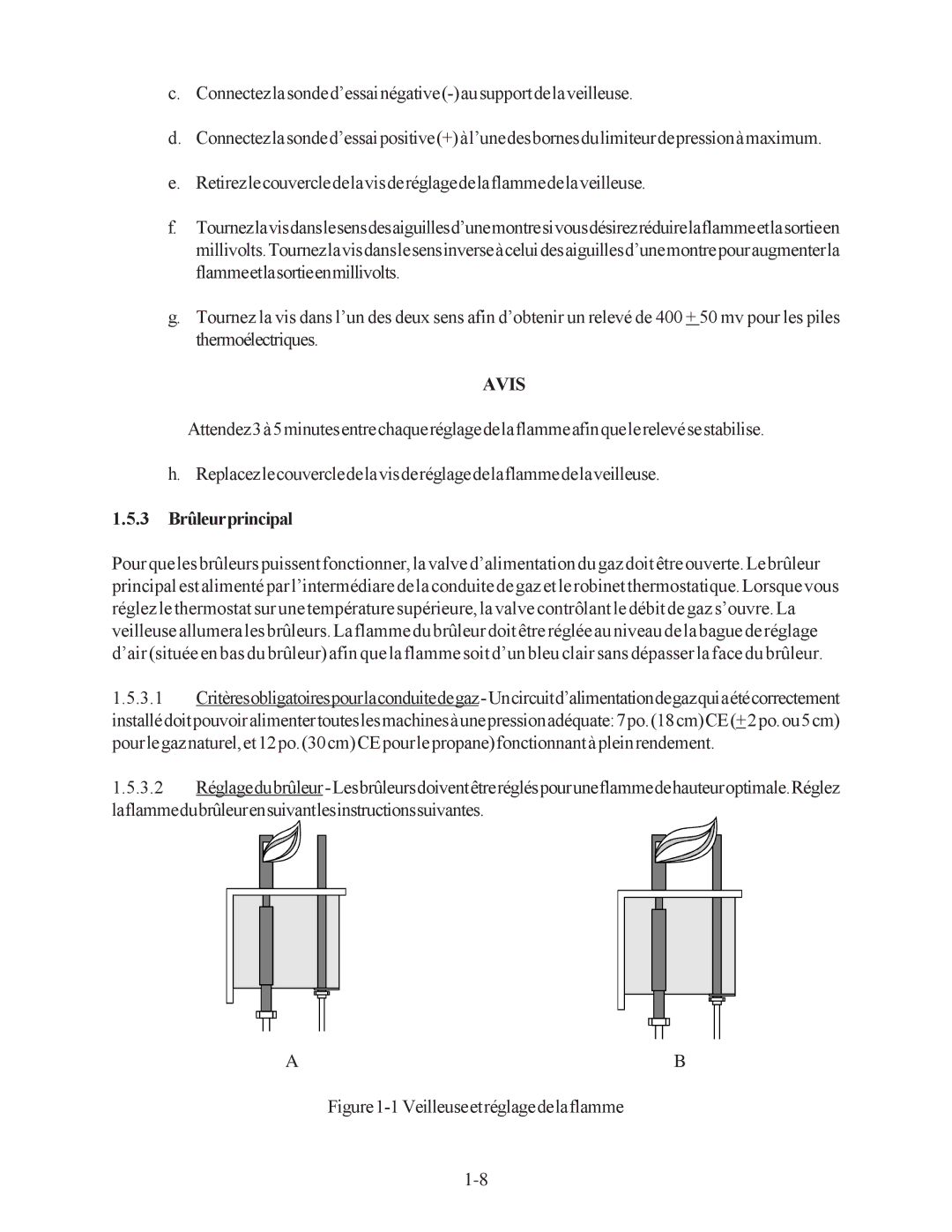 Pitco Frialator 35C+, 45C+ manual 3 Brûleurprincipal, Veilleuseetréglagedelaflamme 