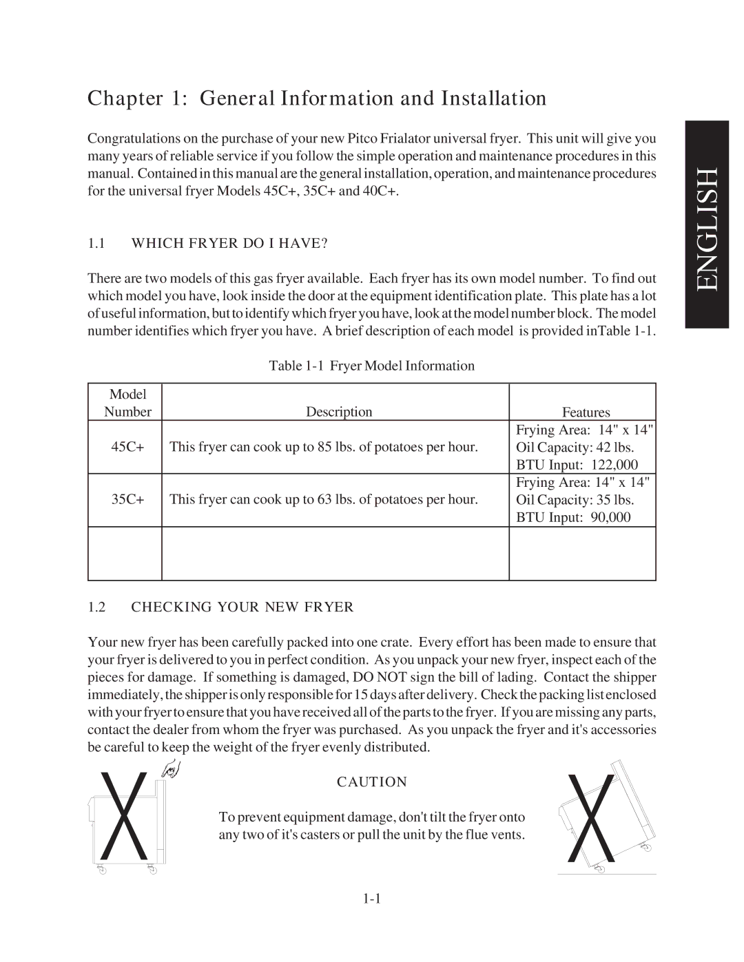 Pitco Frialator 45C+, 35C+ manual General Information and Installation, Which Fryer do I HAVE?, Checking Your NEW Fryer 