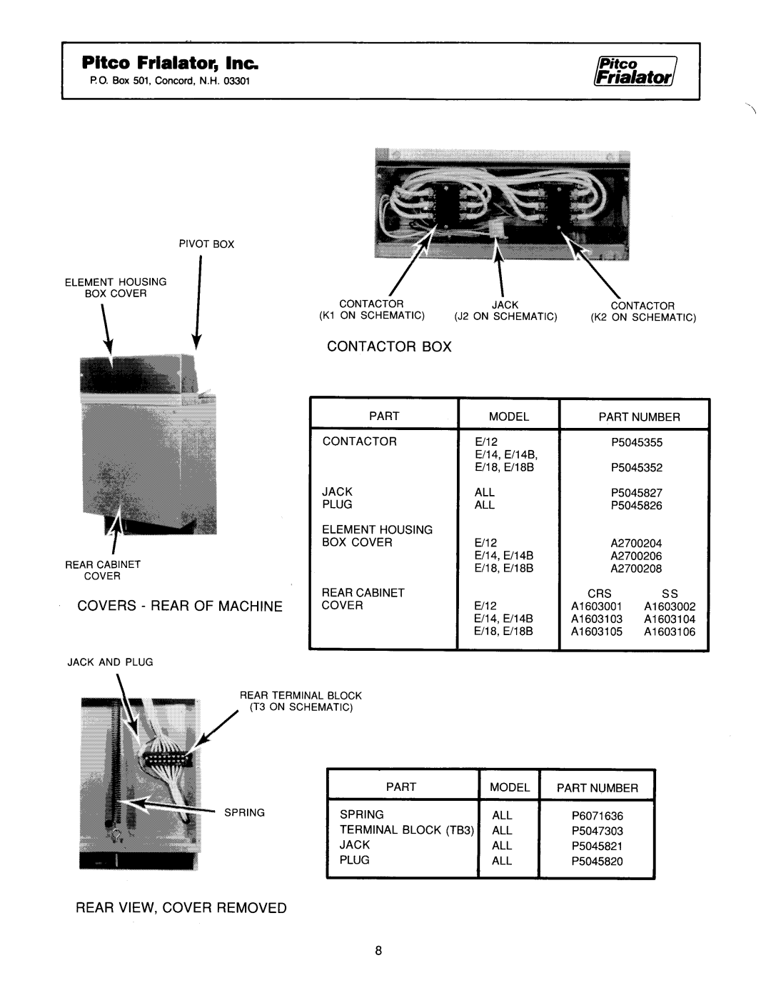 Pitco Frialator E14B, E18B manual 