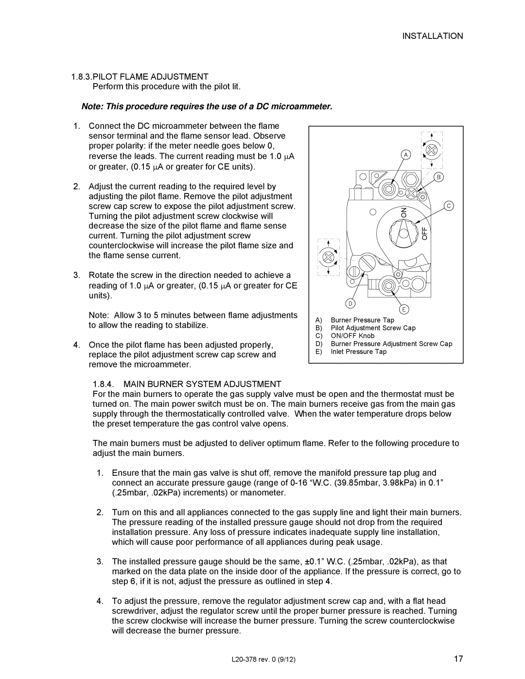 Pitco Frialator L20-378 operation manual Off 