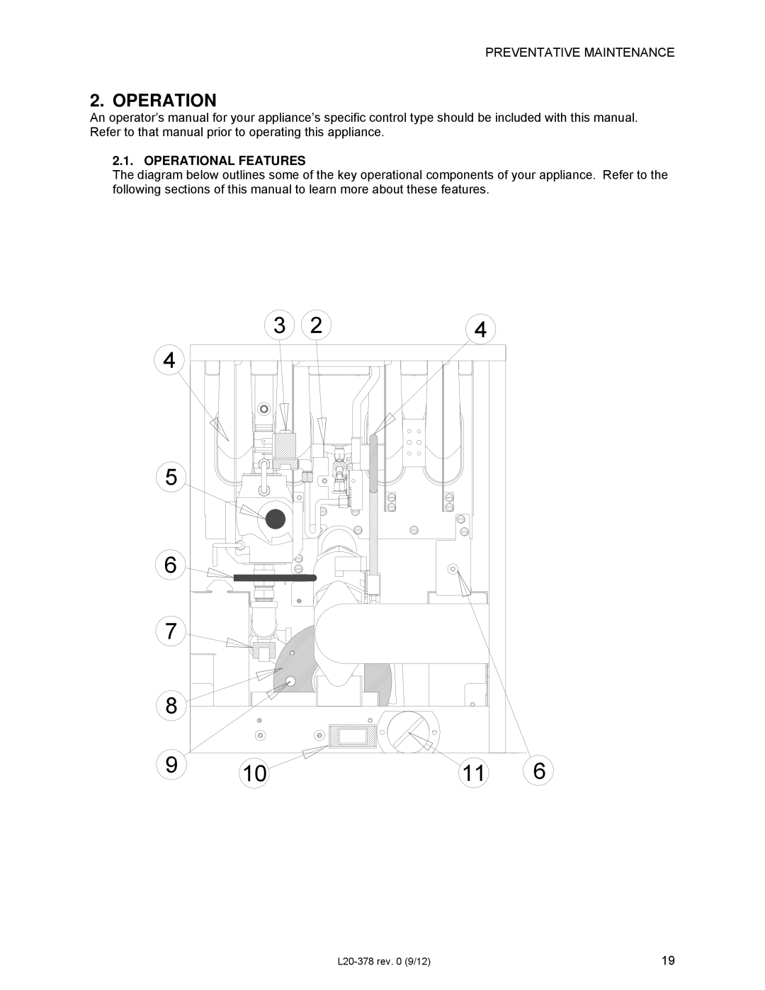 Pitco Frialator L20-378 operation manual Preventative Maintenance, Operational Features 