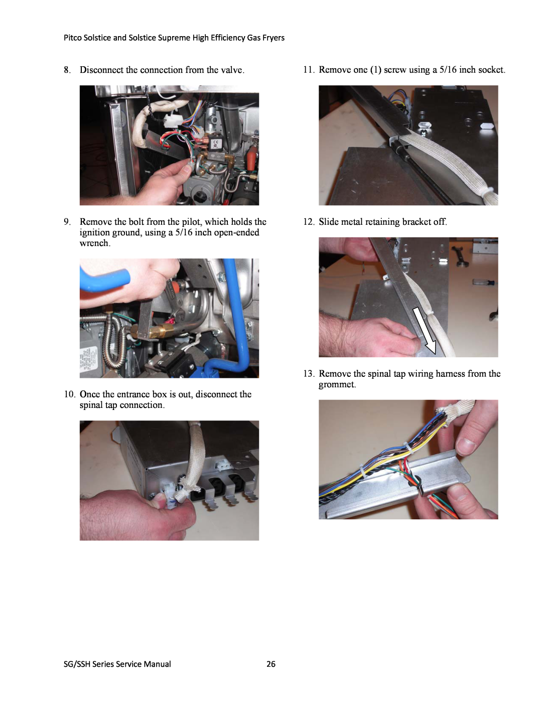 Pitco Frialator L22-345 manual Disconnect the connection from the valve 