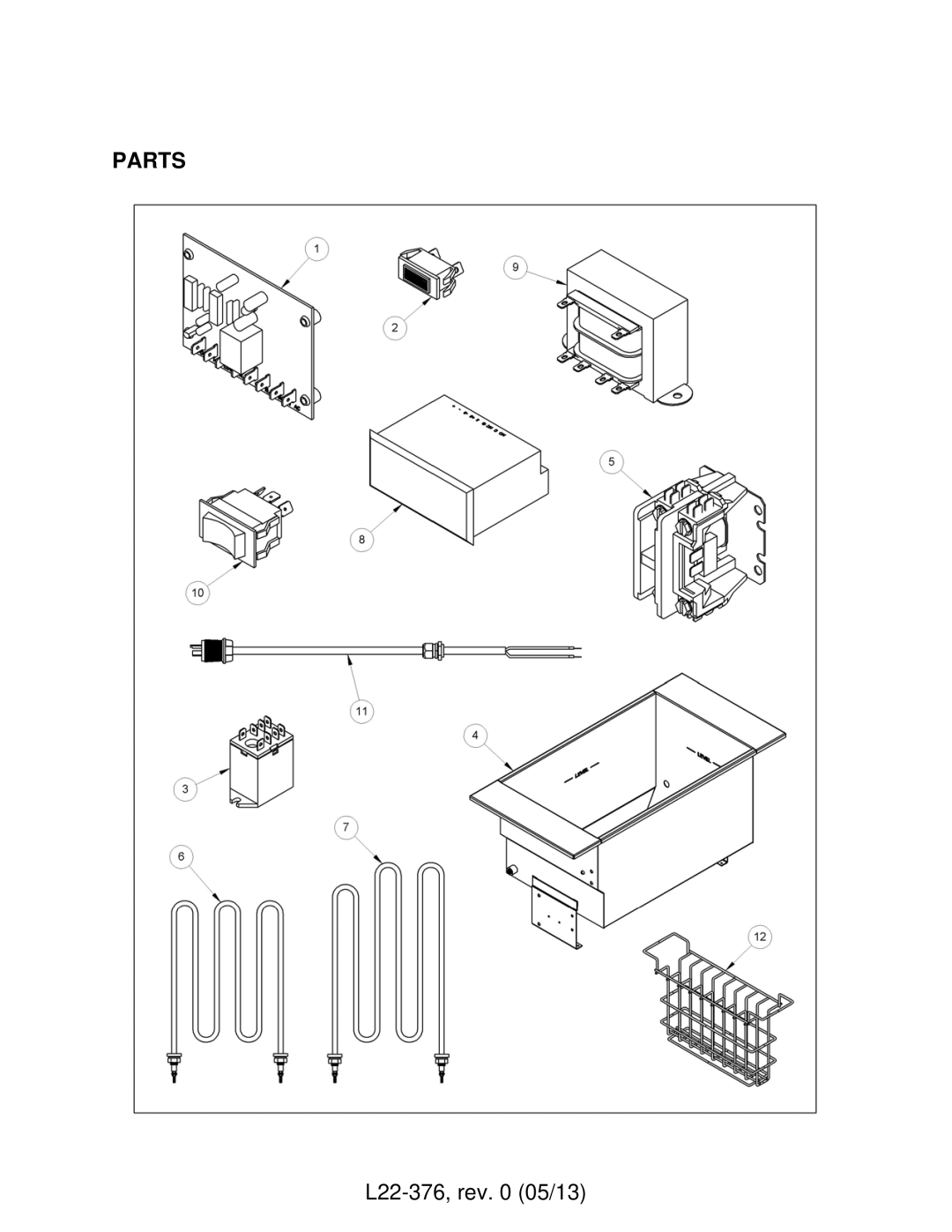 Pitco Frialator L22-376 manual Parts 