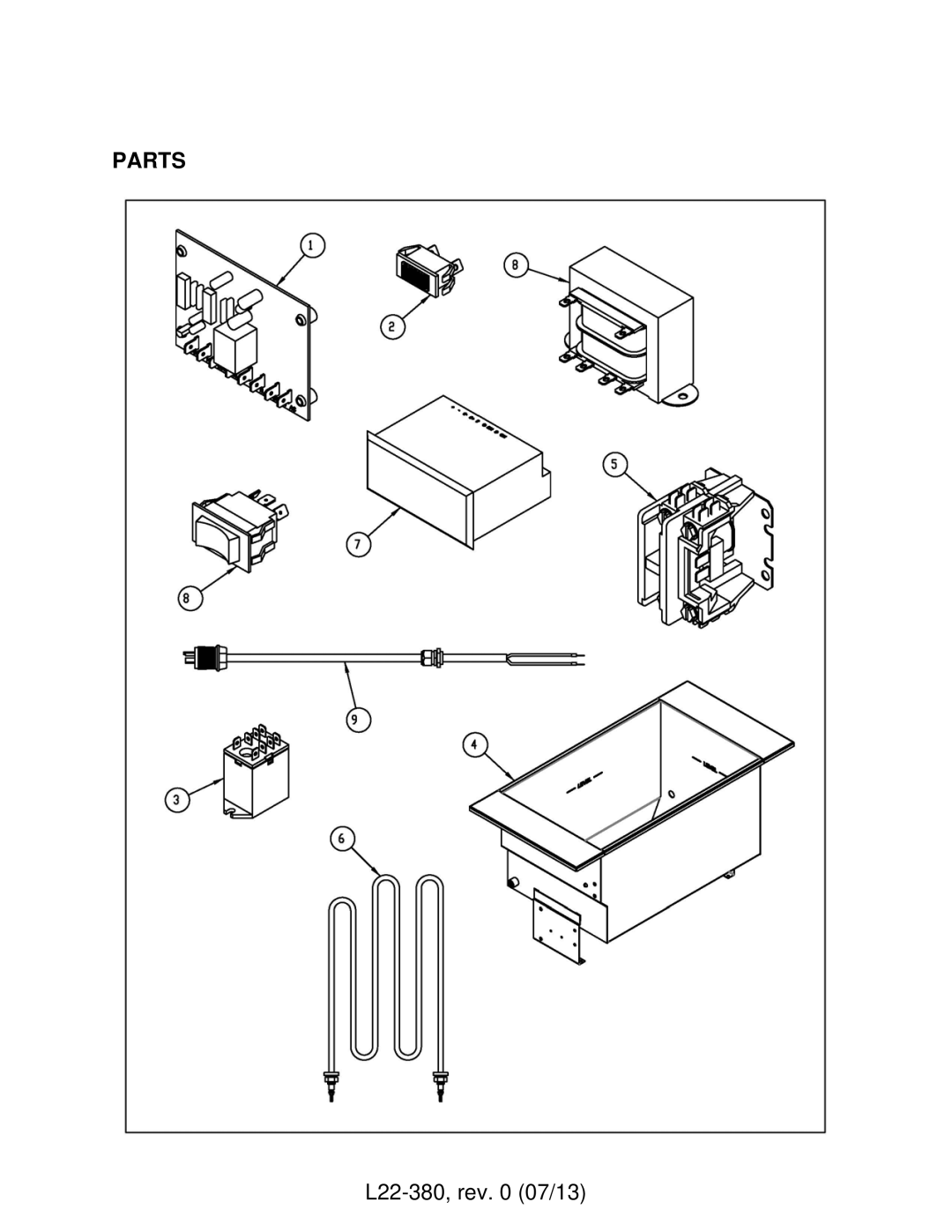 Pitco Frialator L22-380 manual Parts 