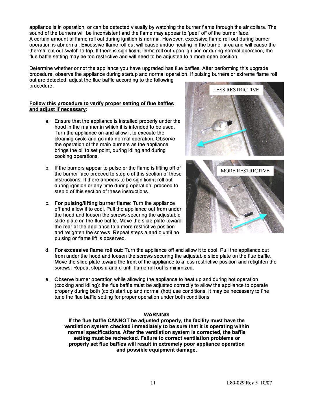 Pitco Frialator L80-029 installation instructions procedure 