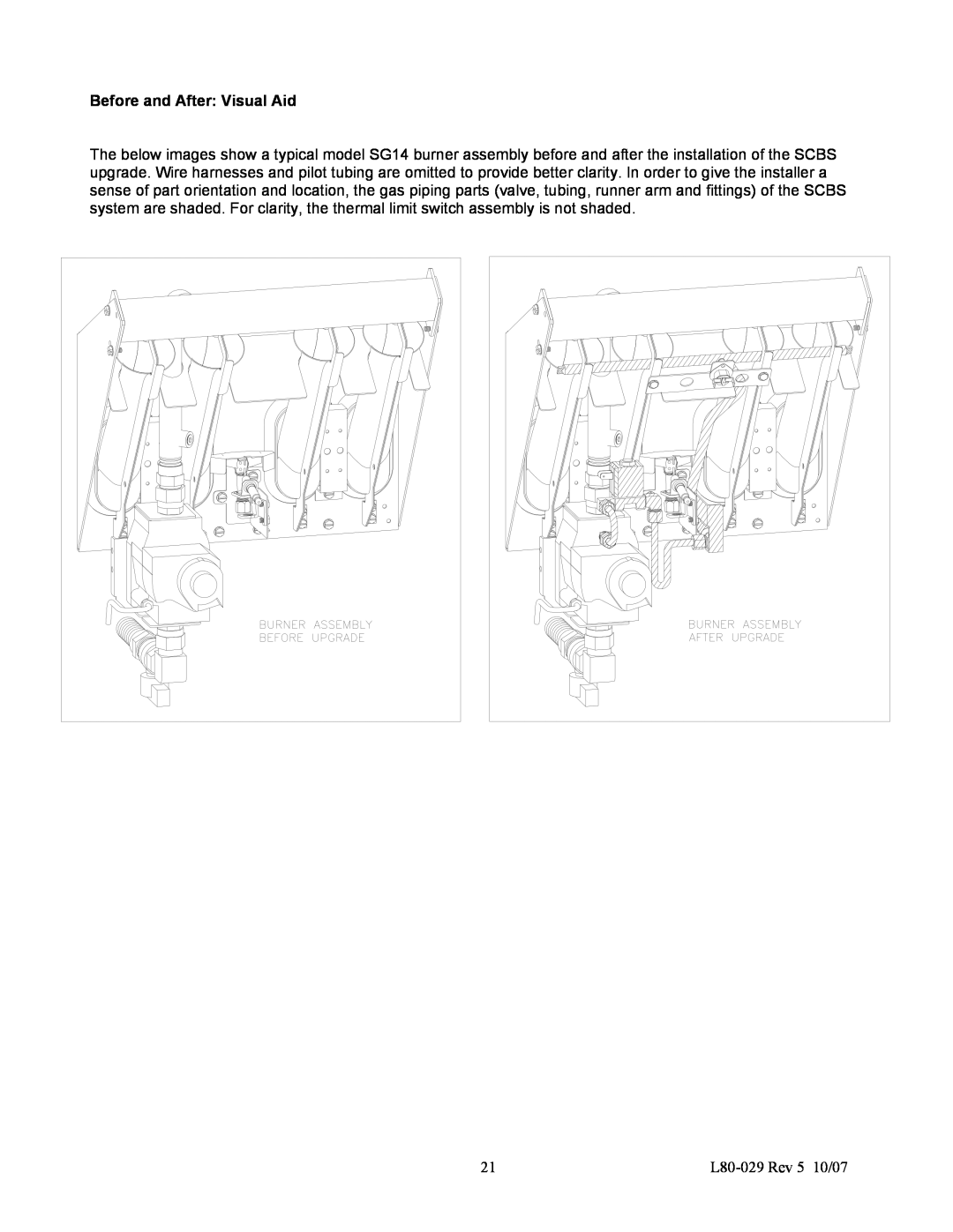 Pitco Frialator L80-029 installation instructions Before and After Visual Aid 
