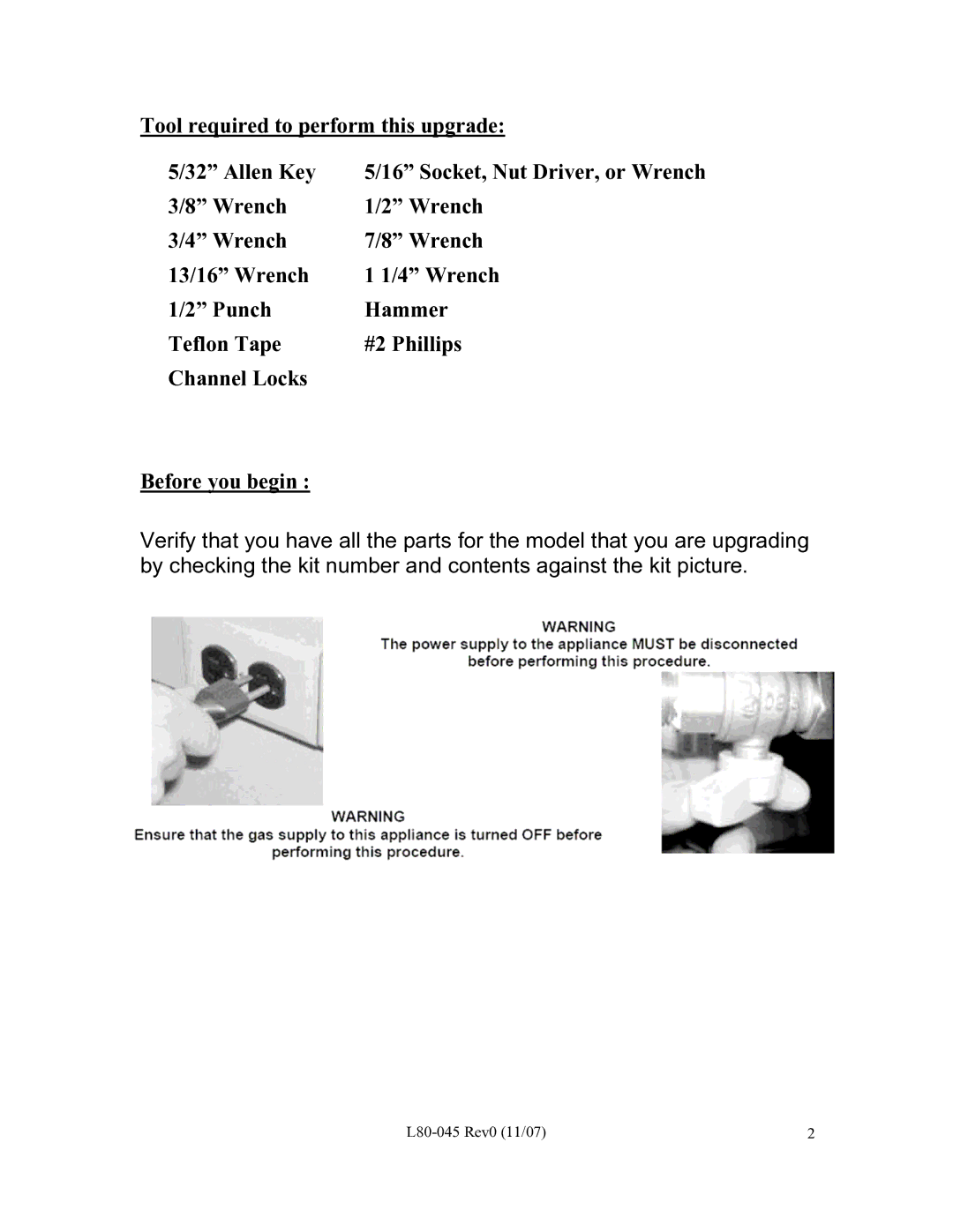 Pitco Frialator PE14D installation instructions Tool required to perform this upgrade Allen Key 