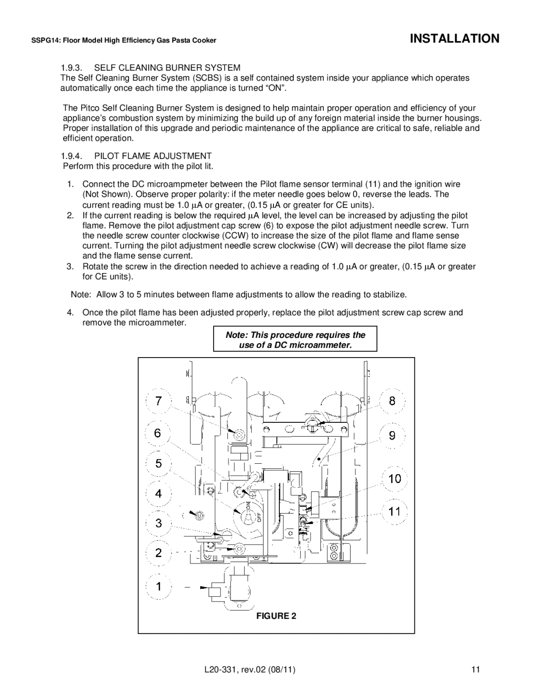 Pitco Frialator SSPG14, SSRS14 operation manual Self Cleaning Burner System 