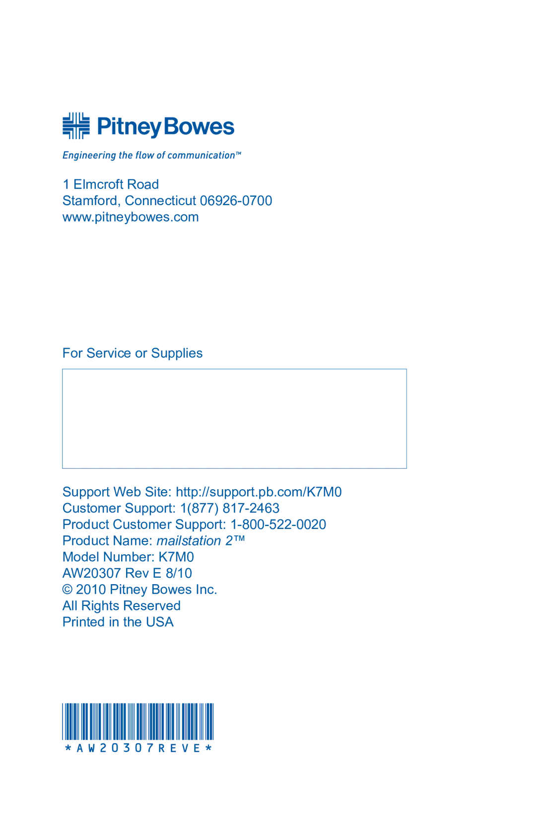 Pitney Bowes 2 manual 