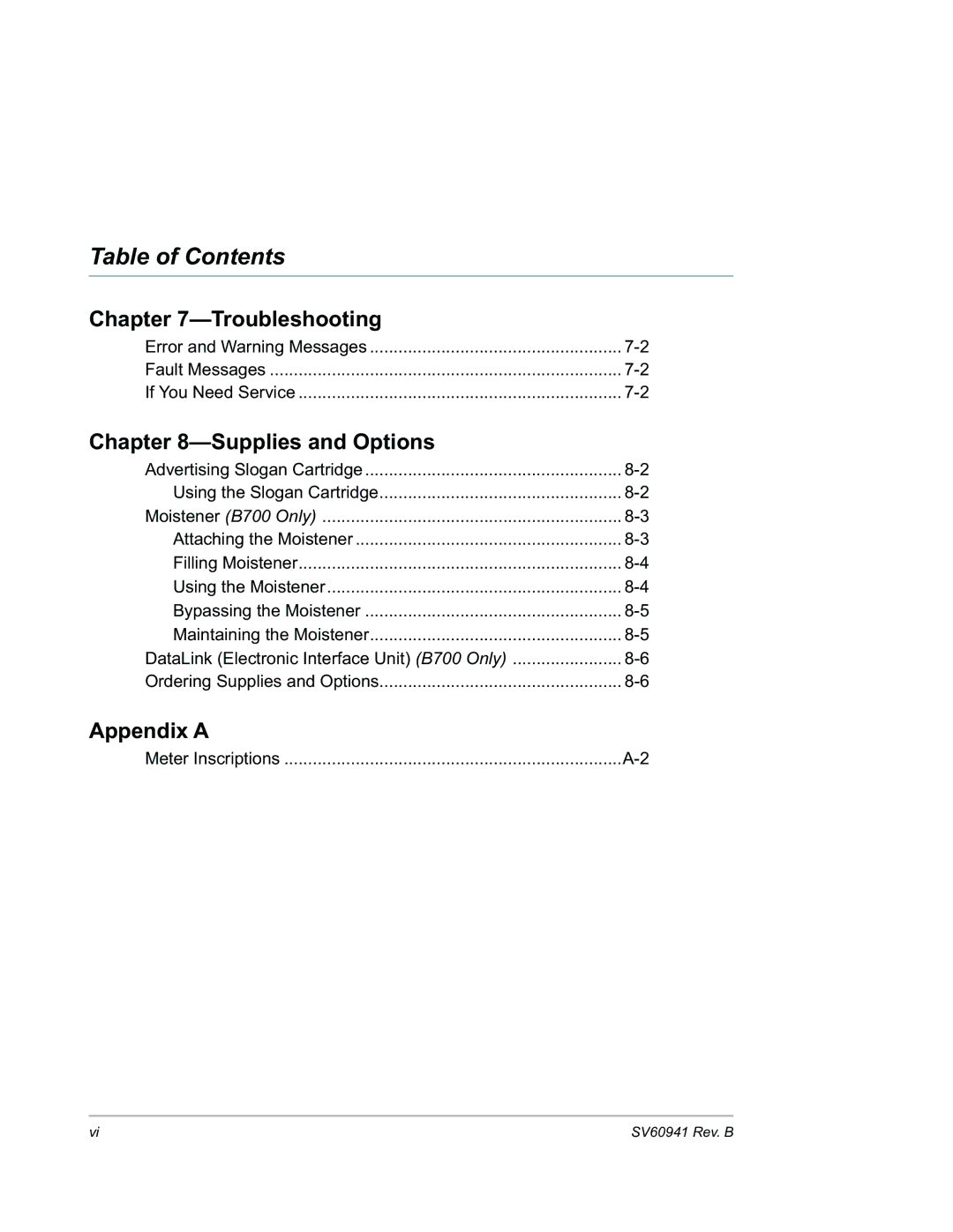 Pitney Bowes B702 manual Troubleshooting 