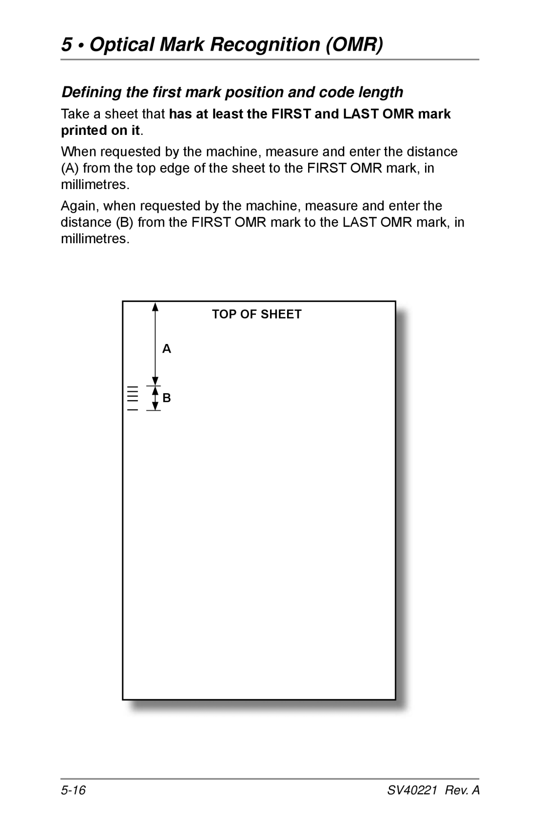 Pitney Bowes D1500, D1600 manual Defining the first mark position and code length 