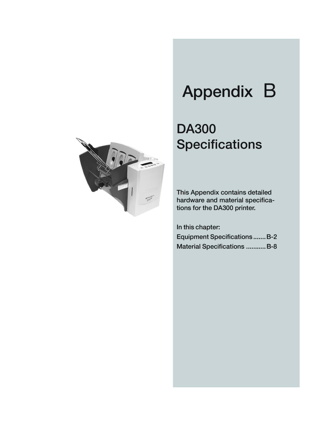 Pitney Bowes DA300 manual Appendix B 