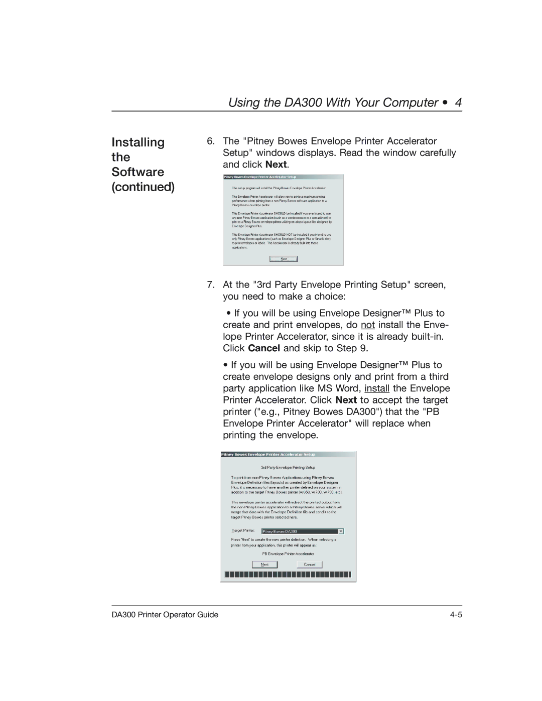 Pitney Bowes manual Using the DA300 With Your Computer 