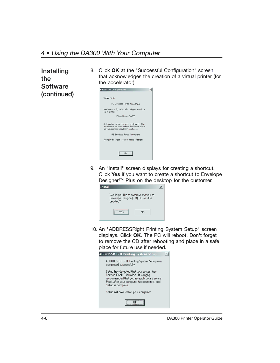 Pitney Bowes manual Using the DA300 With Your Computer 