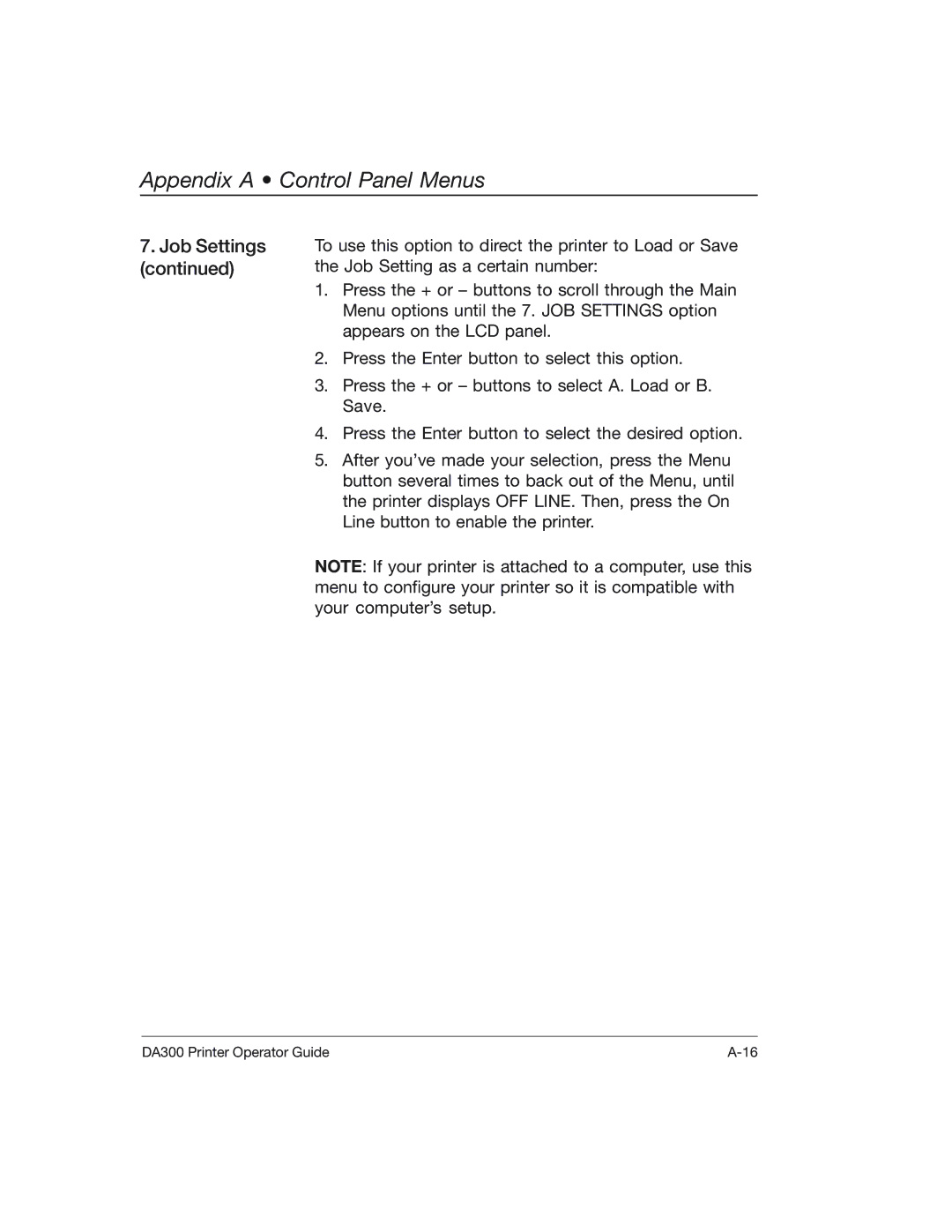 Pitney Bowes DA300 manual Appendix a Control Panel Menus 