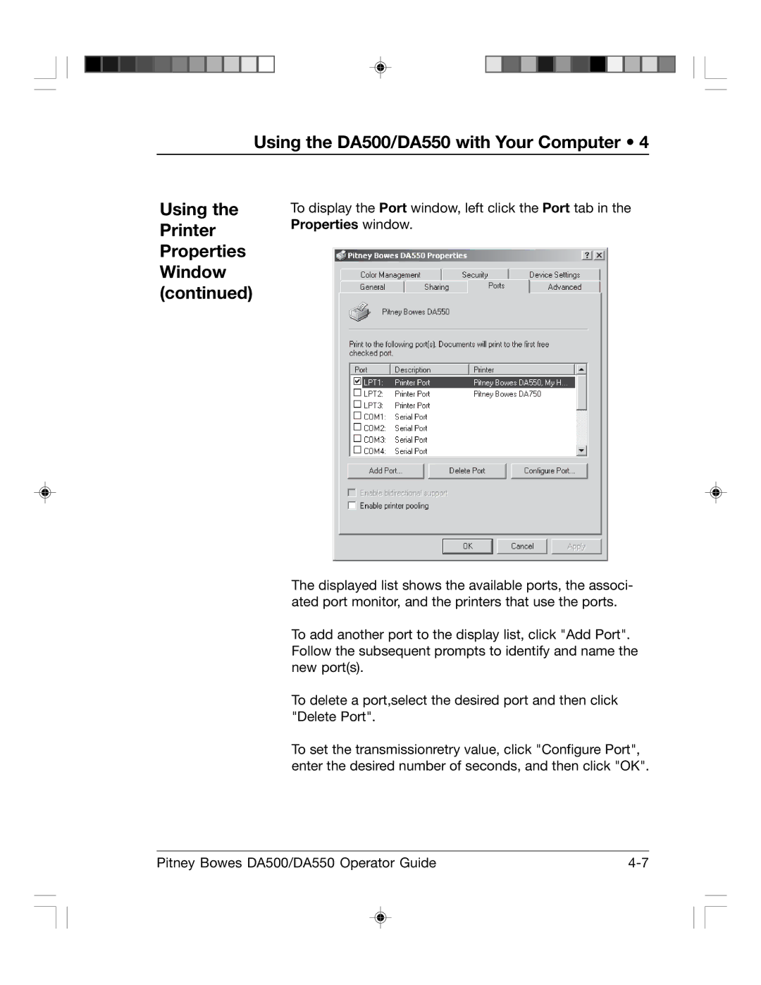 Pitney Bowes manual Using the DA500/DA550 with Your Computer 