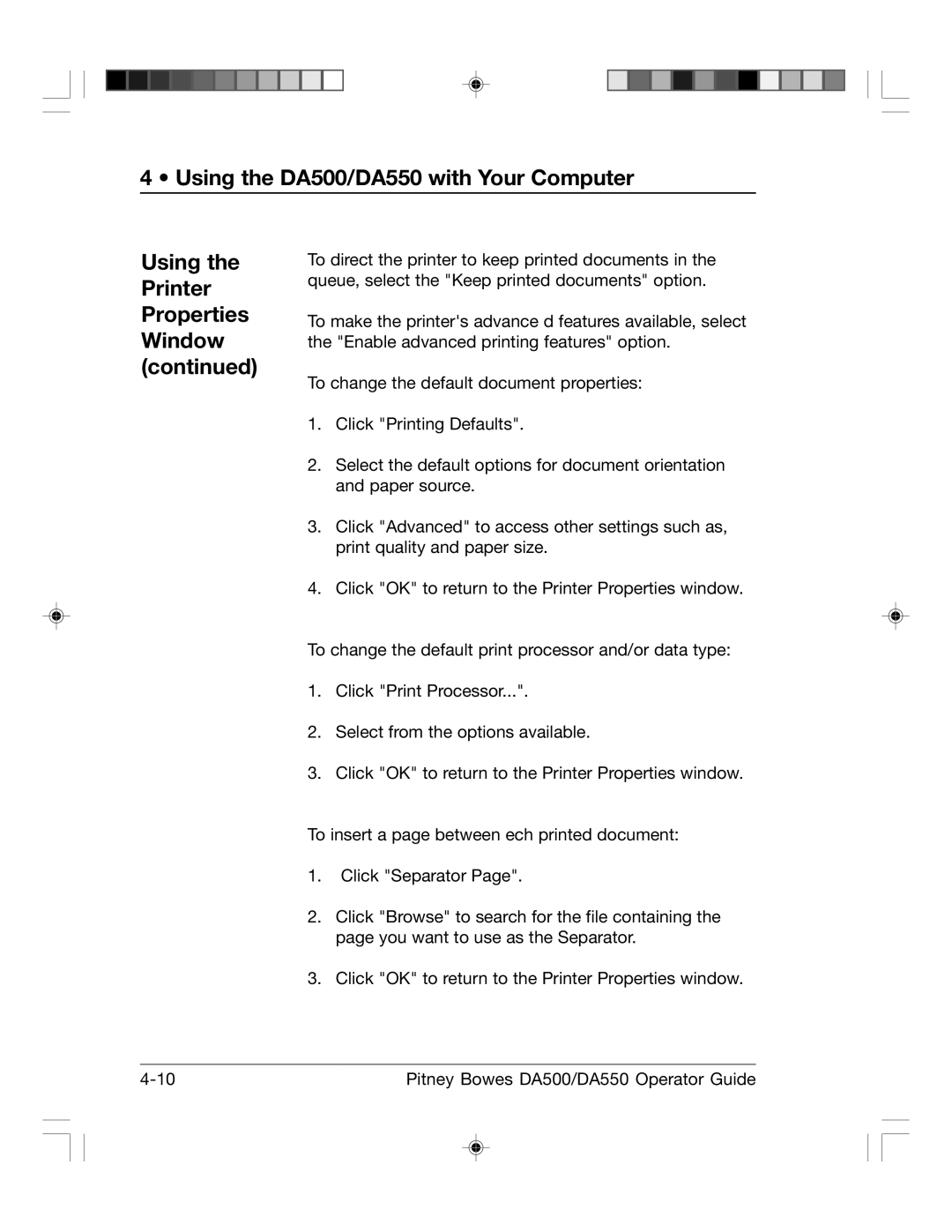 Pitney Bowes manual Using the DA500/DA550 with Your Computer 