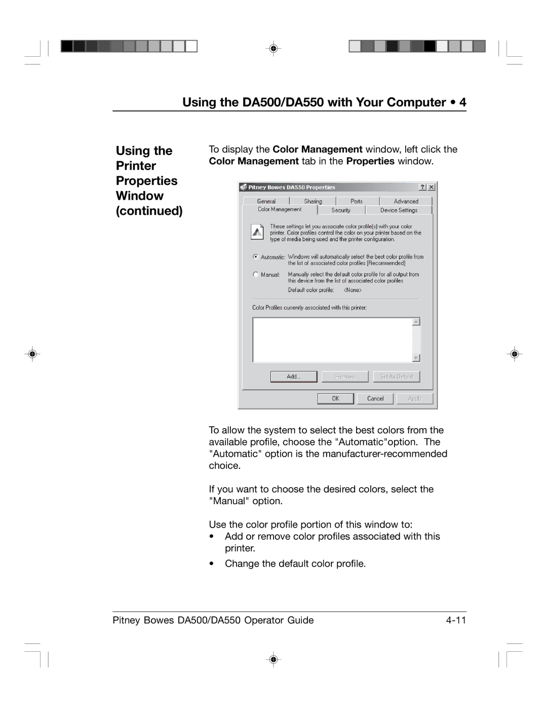 Pitney Bowes manual Using the DA500/DA550 with Your Computer 