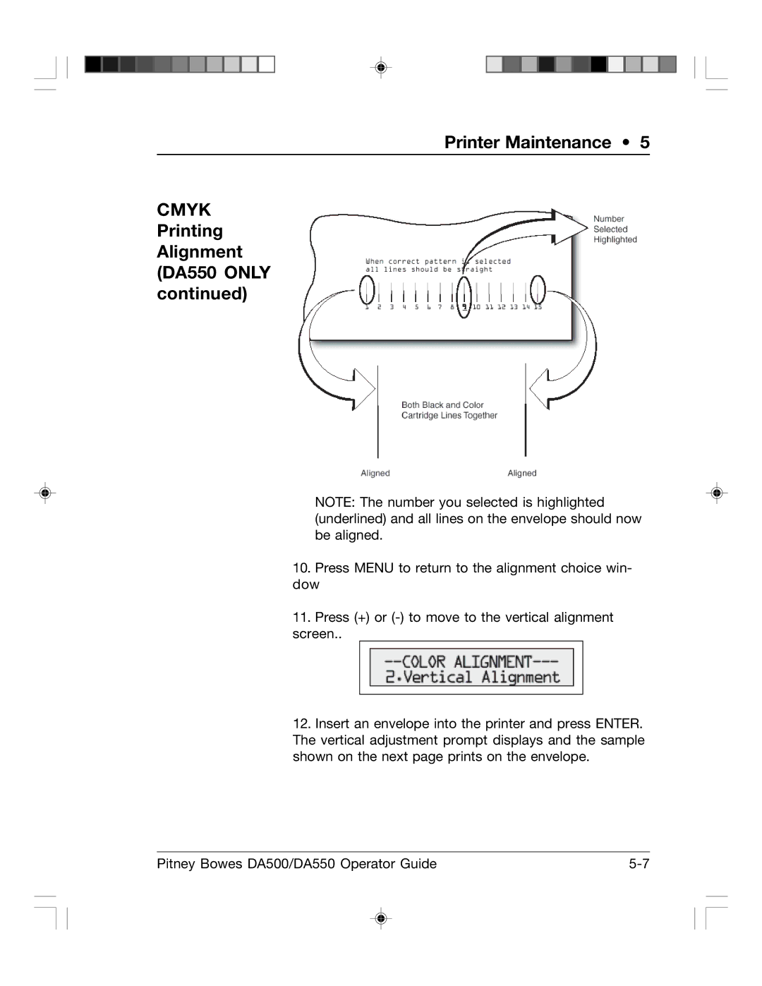 Pitney Bowes DA550, DA500 manual Cmyk 