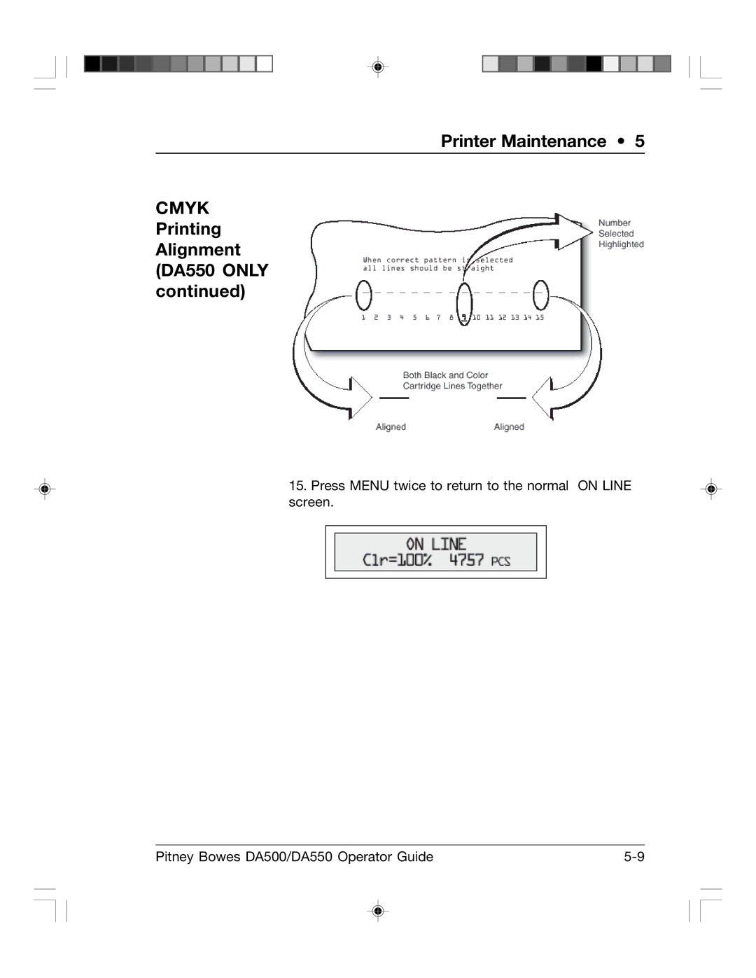 Pitney Bowes DA550, DA500 manual Cmyk 