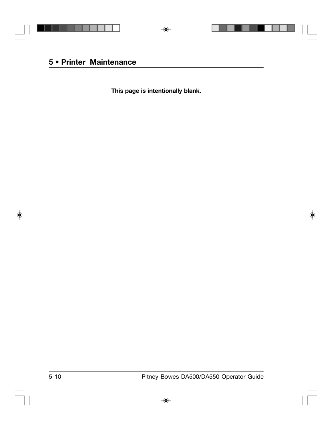 Pitney Bowes DA500, DA550 manual This page is intentionally blank 