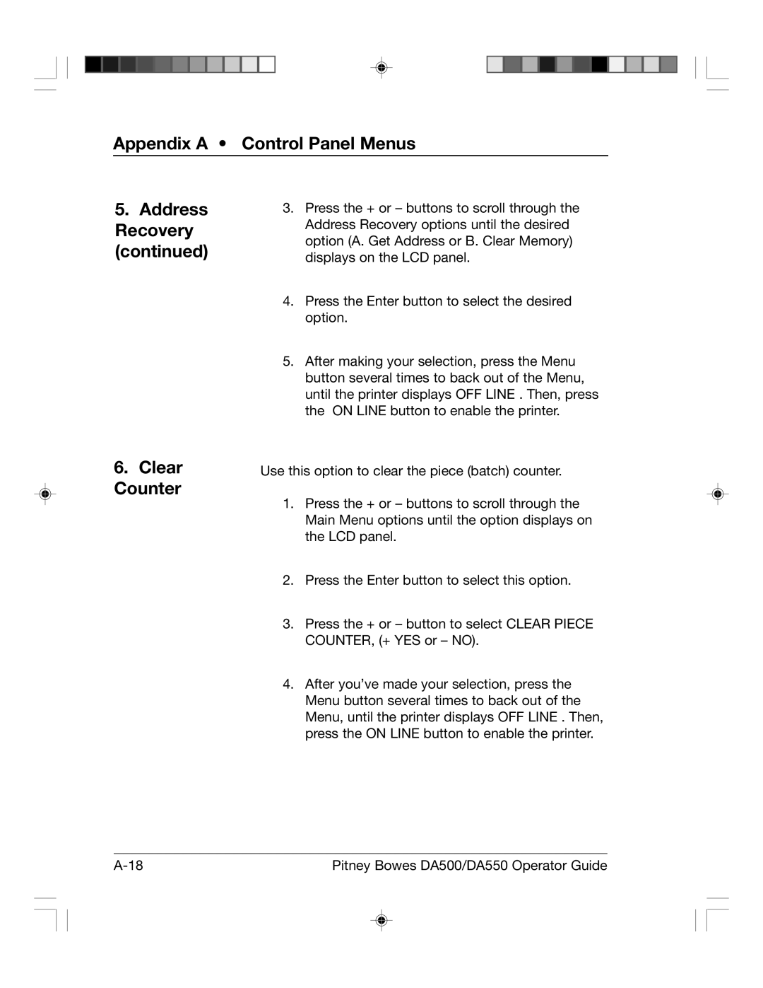 Pitney Bowes DA500, DA550 manual 