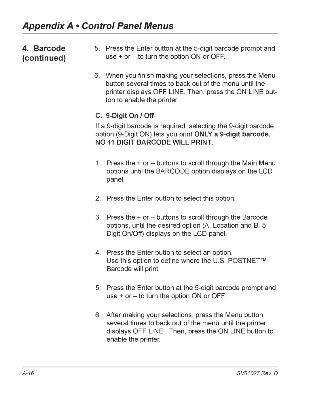 Pitney Bowes DA700, DA750 manual No 11 Digit Barcode will Print 