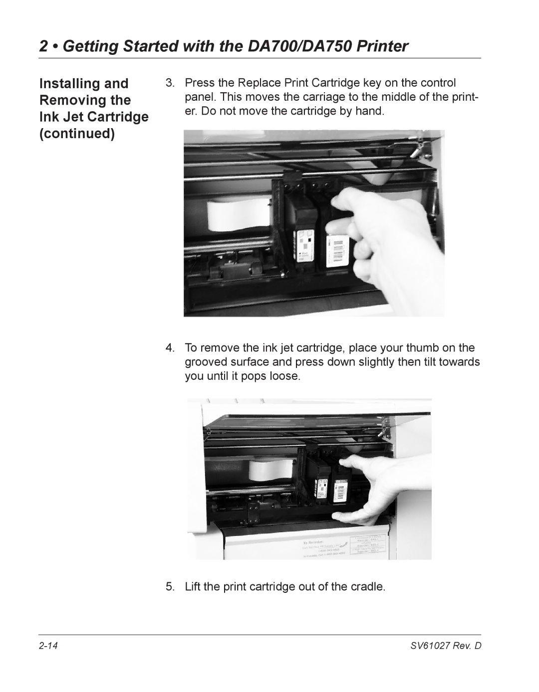 Pitney Bowes manual Getting Started with the DA700/DA750 Printer 