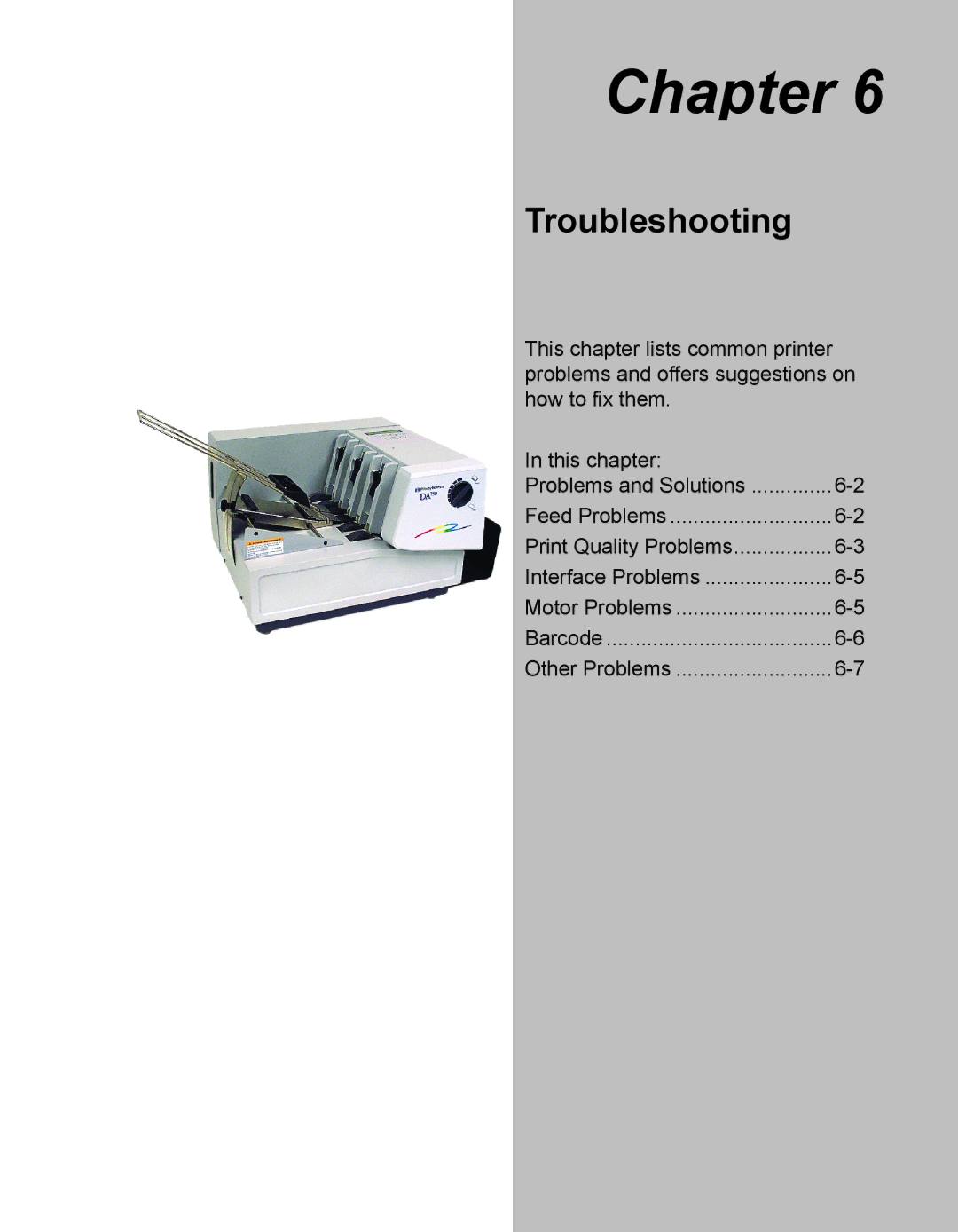 Pitney Bowes DA750, DA700 manual Troubleshooting 