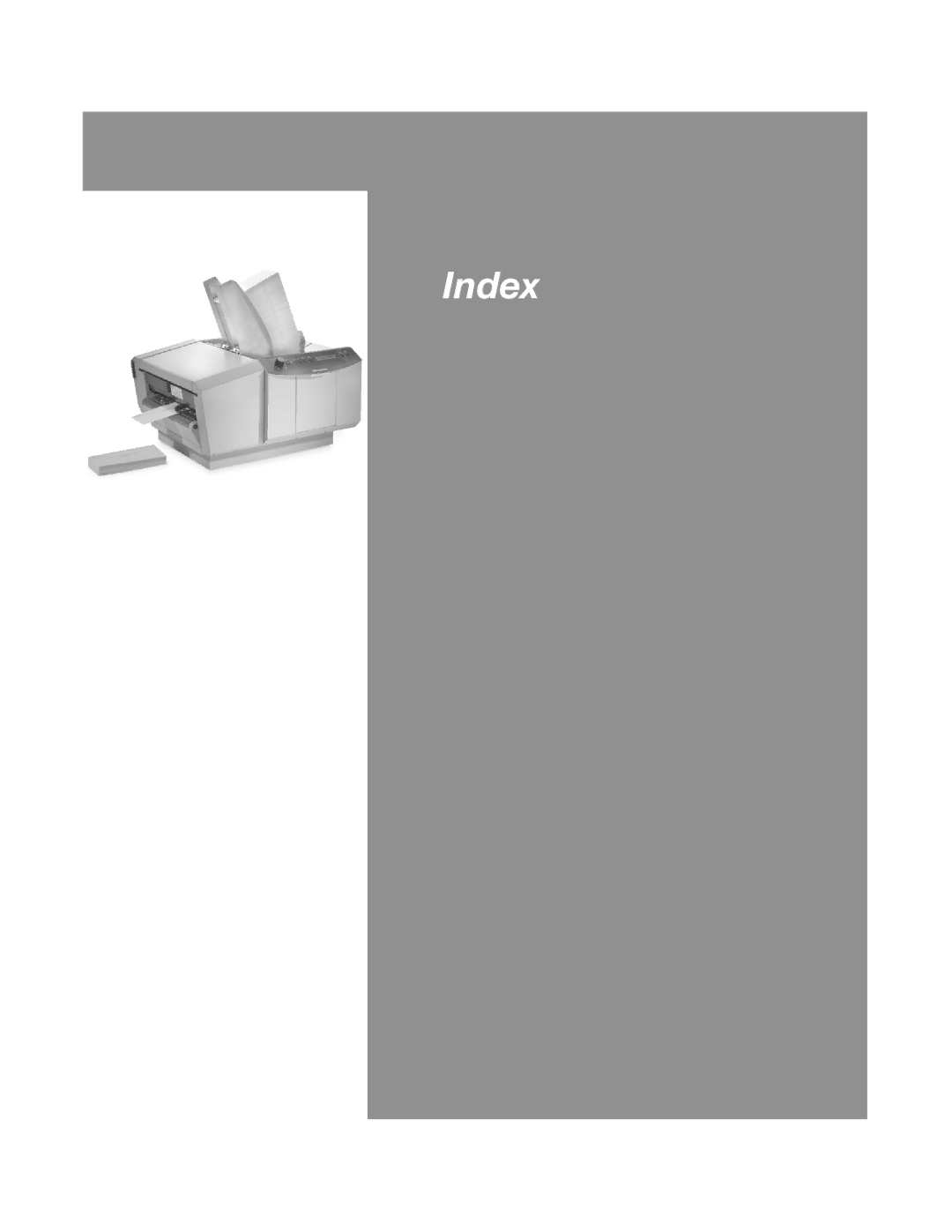 Pitney Bowes DA900 manual Index 