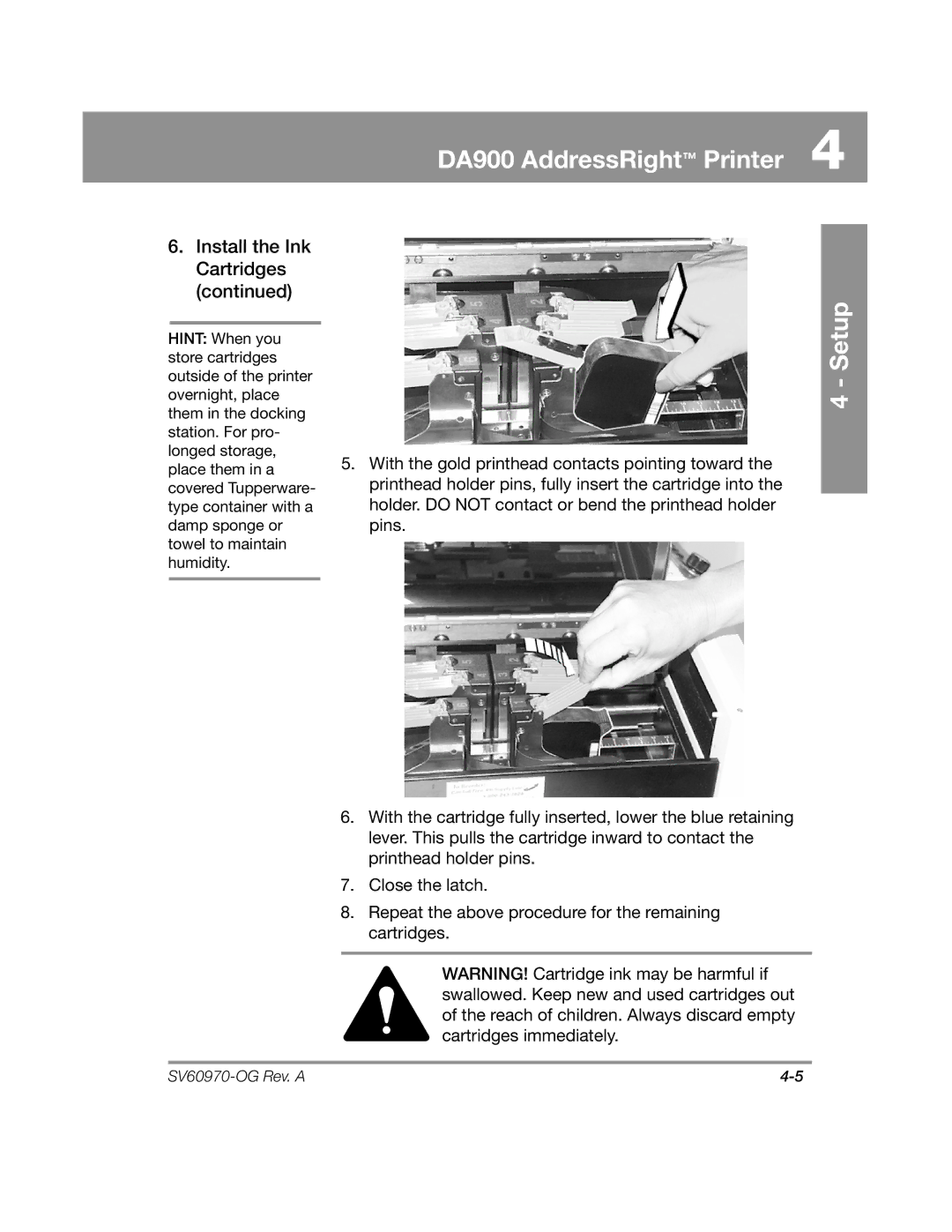 Pitney Bowes manual DA900 AddressRight Printer 