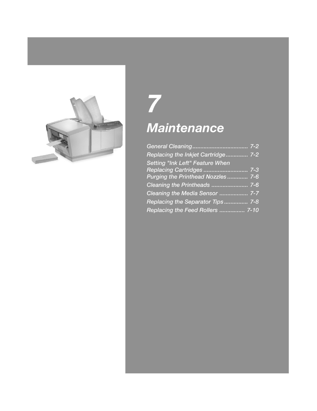 Pitney Bowes DA900 manual Maintenance 