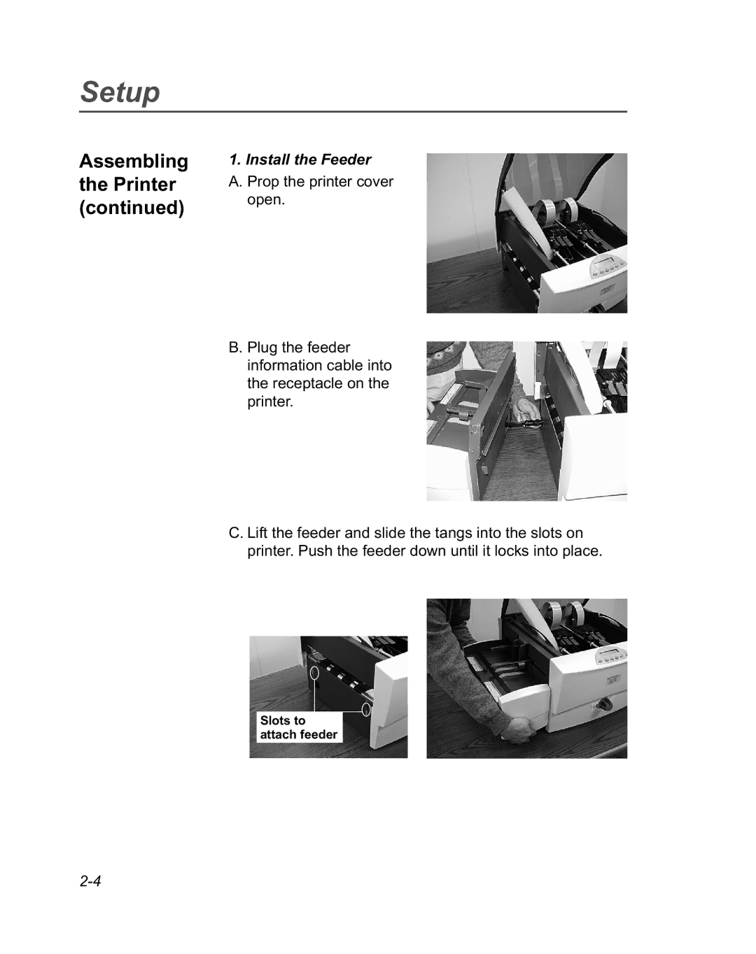 Pitney Bowes DA950 manual Install the Feeder 