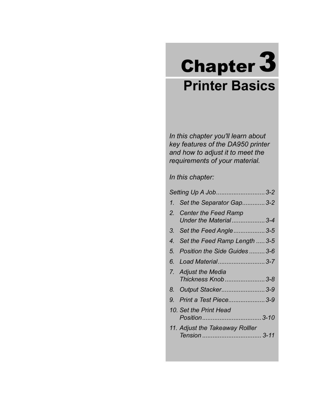 Pitney Bowes DA950 manual Printer Basics 