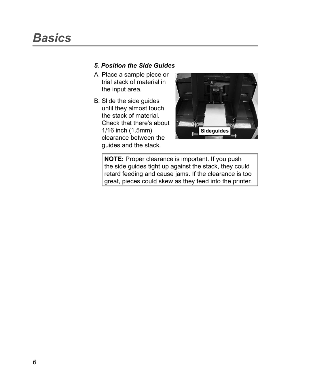 Pitney Bowes DA950 manual Position the Side Guides 