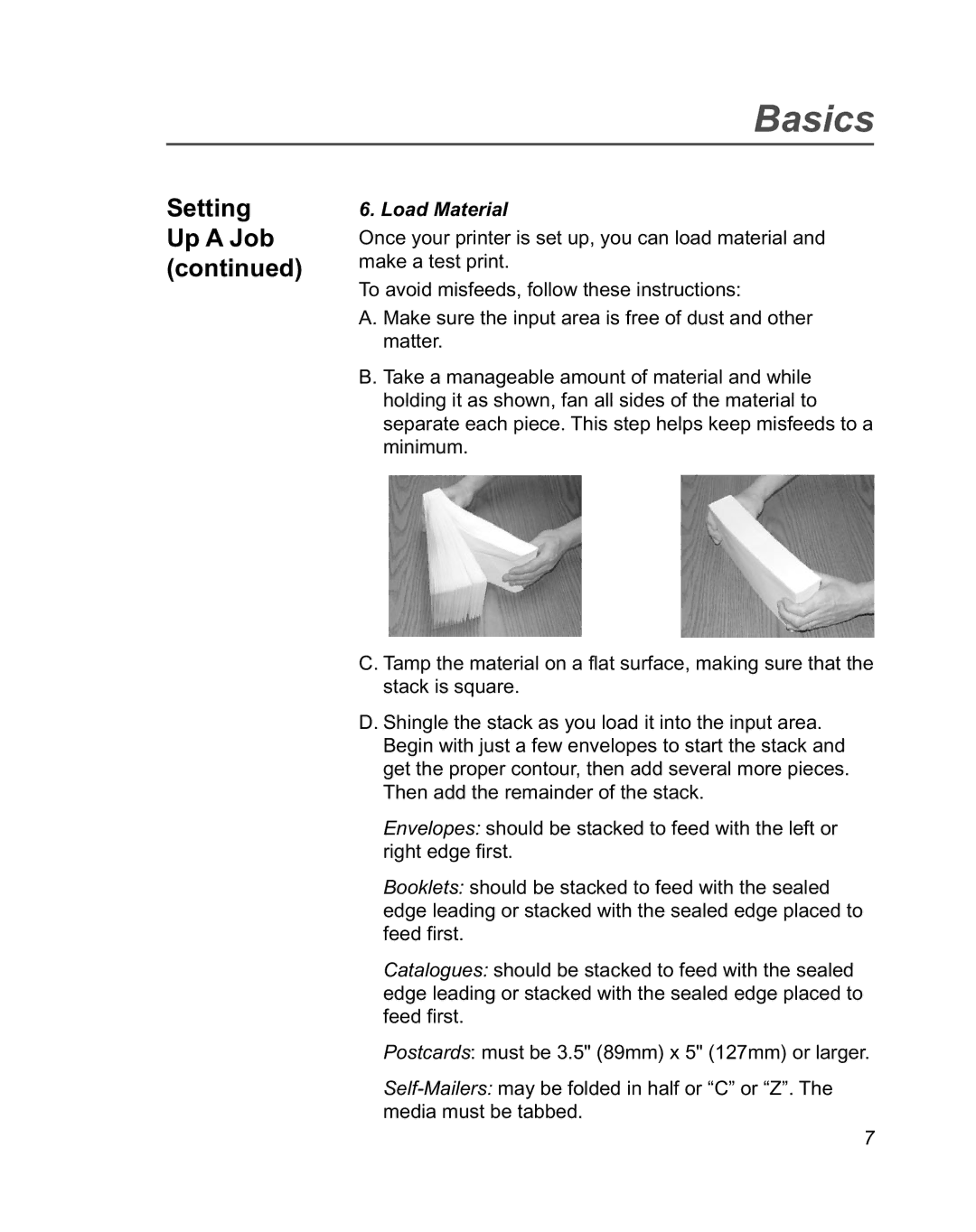 Pitney Bowes DA950 manual Load Material 