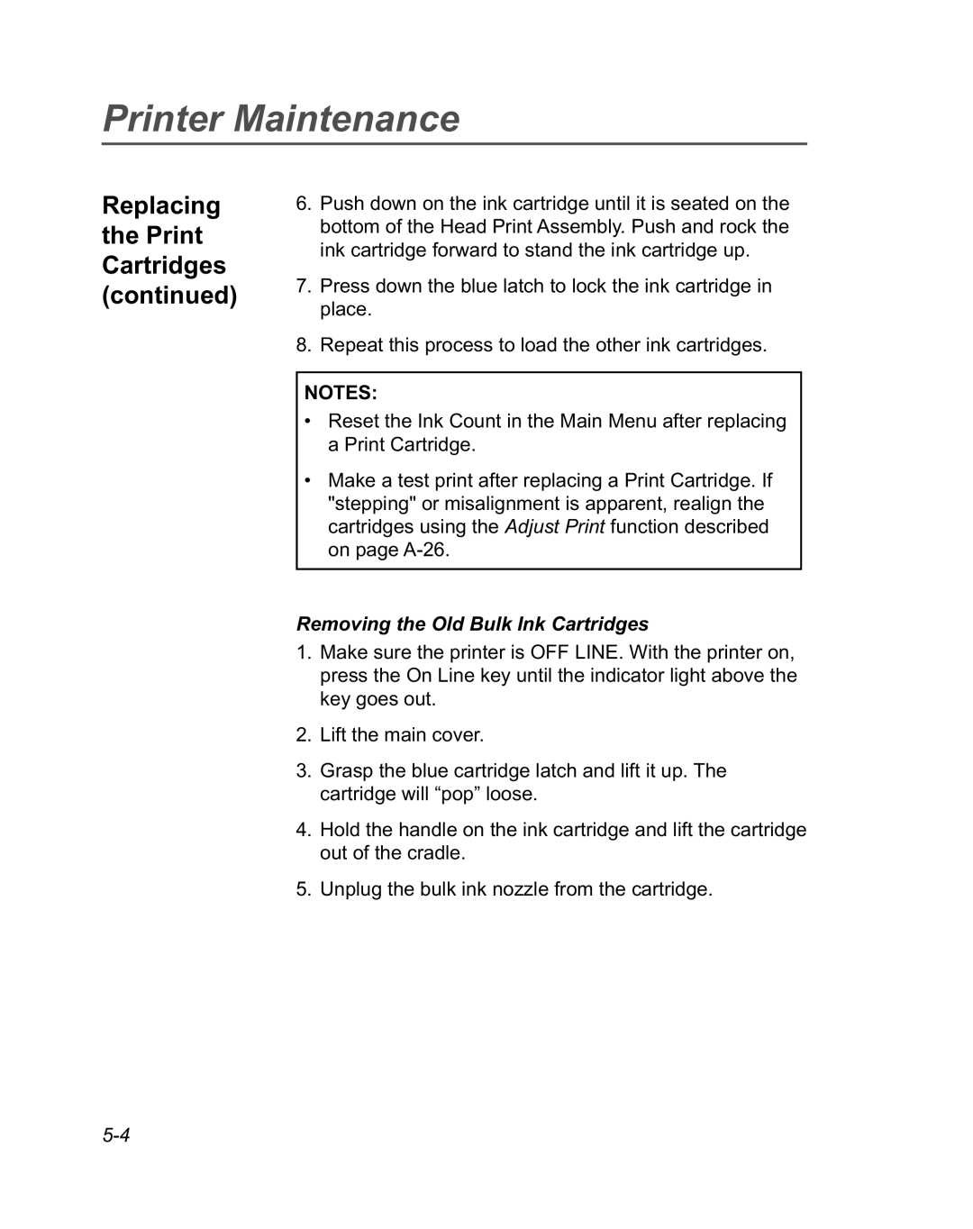 Pitney Bowes DA950 manual Removing the Old Bulk Ink Cartridges 