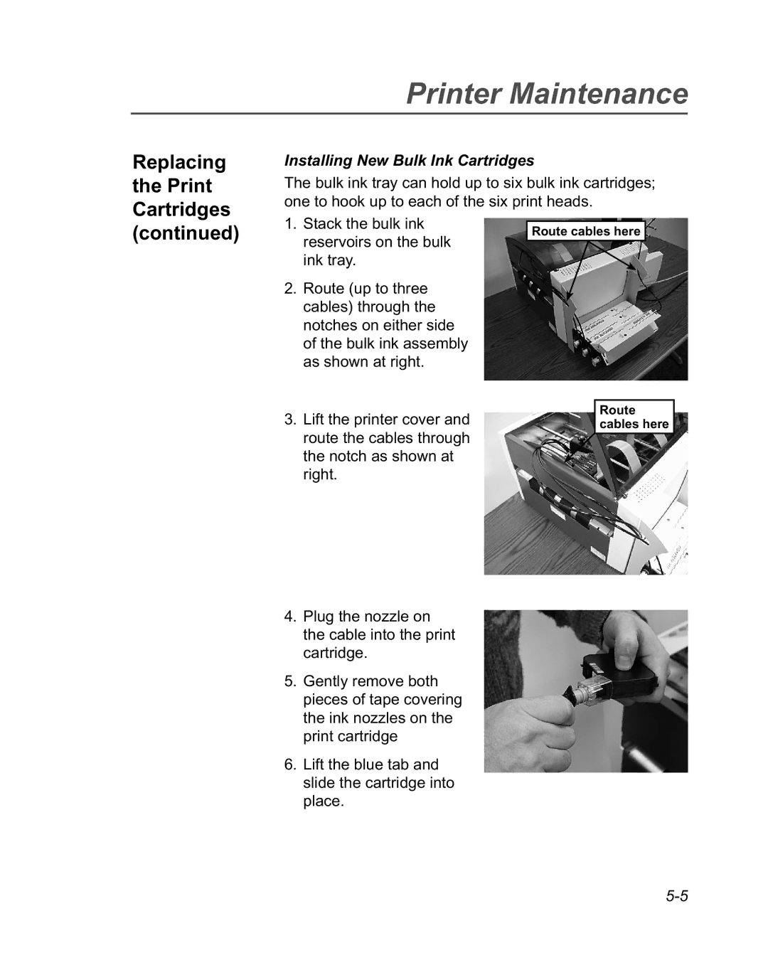 Pitney Bowes DA950 manual Installing New Bulk Ink Cartridges 