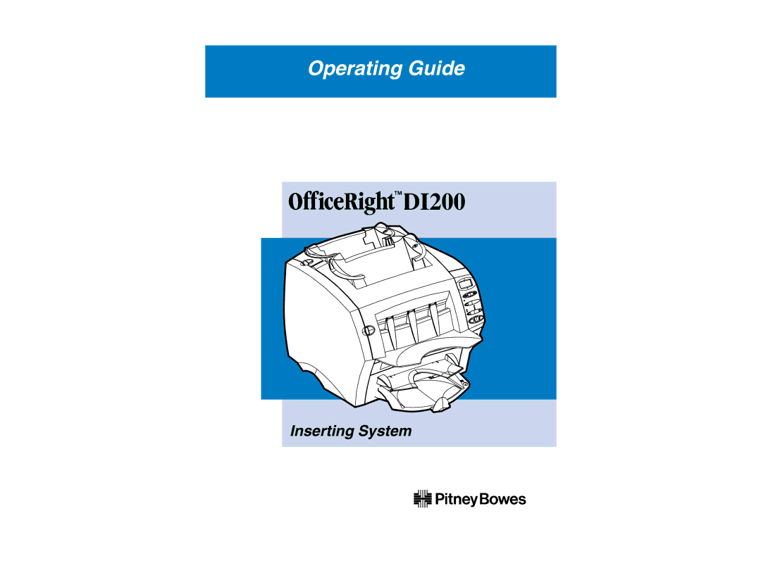 Pitney Bowes DI200 manual Operating Guide 