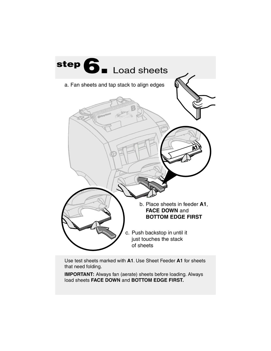 Pitney Bowes DI200 manual Load sheets, Bottom Edge First 