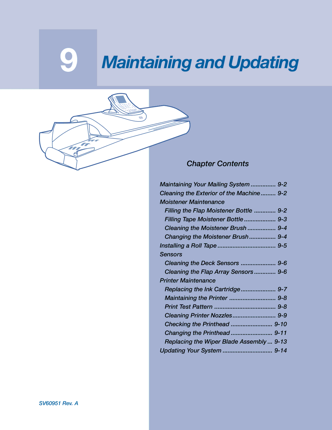 Pitney Bowes DM1000 manual Maintaining and Updating 