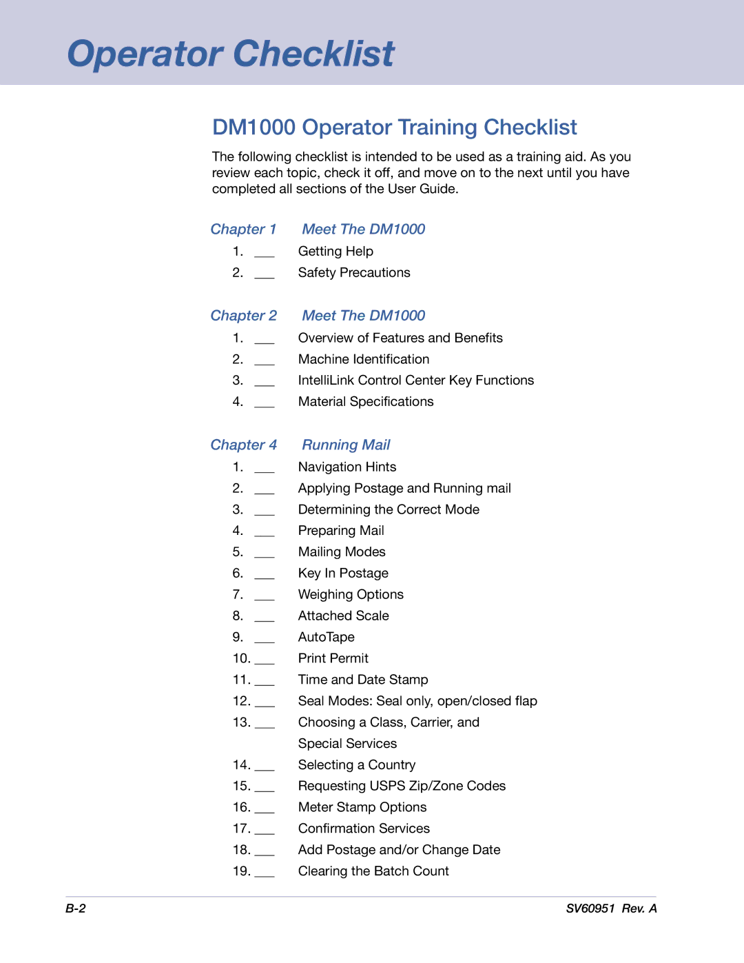 Pitney Bowes manual Chapter Meet The DM1000, Chapter Running Mail 