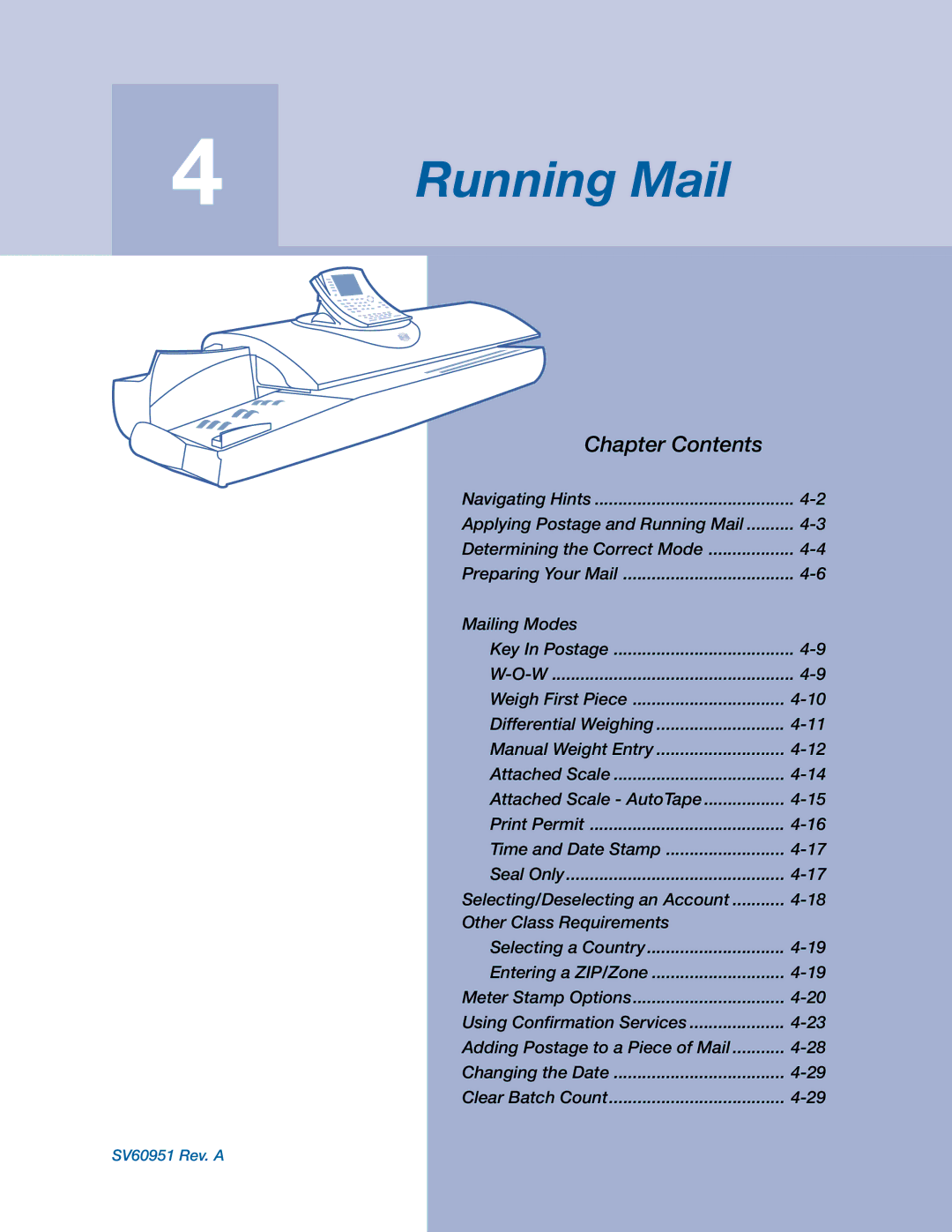 Pitney Bowes DM1000 manual Running Mail 