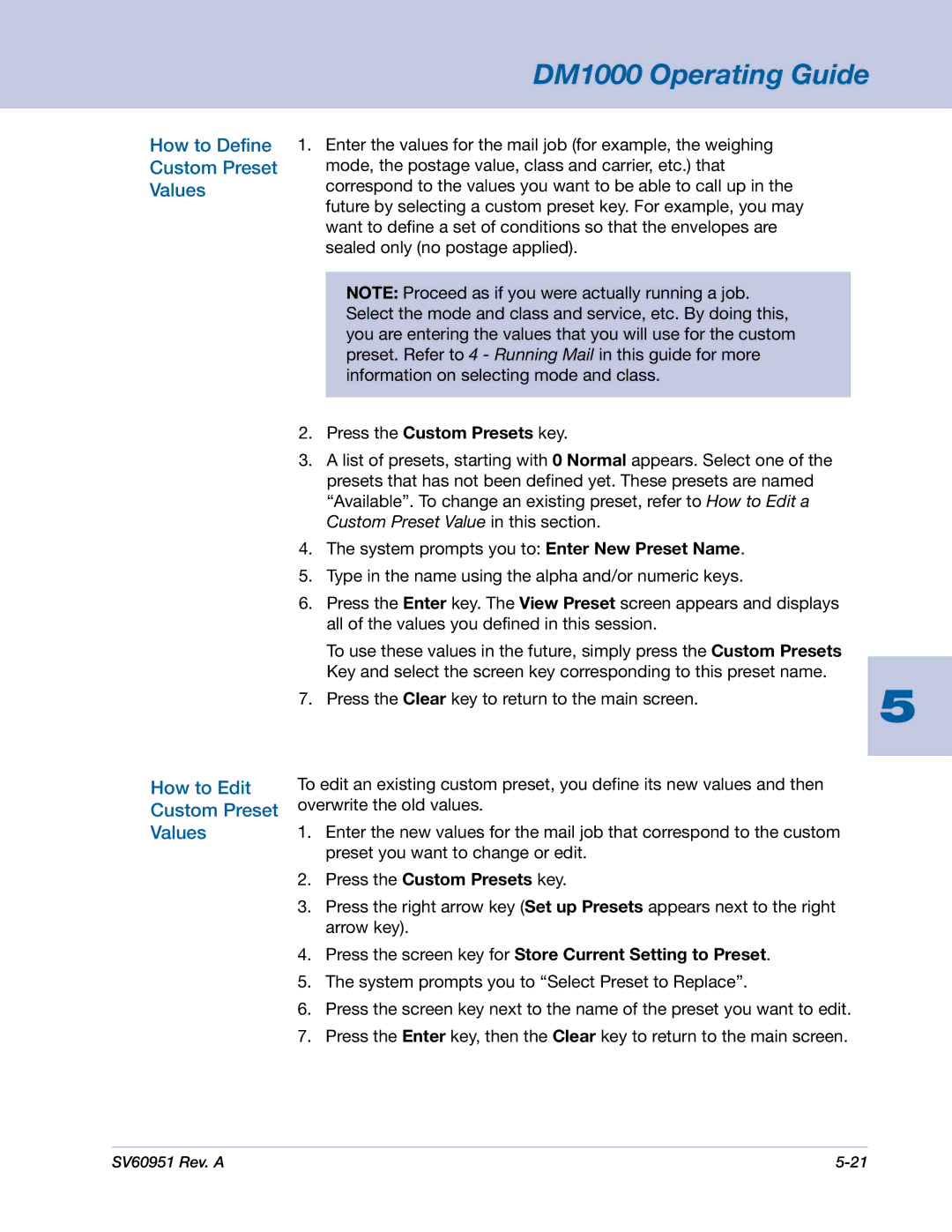 Pitney Bowes manual DM1000 Operating Guide 