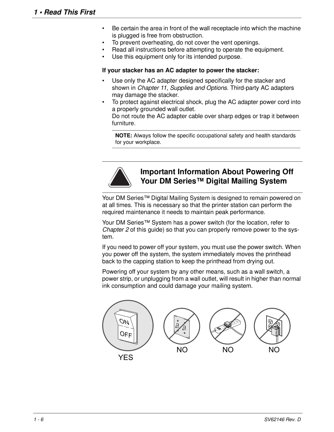 Pitney Bowes DM1100 manual If your stacker has an AC adapter to power the stacker 