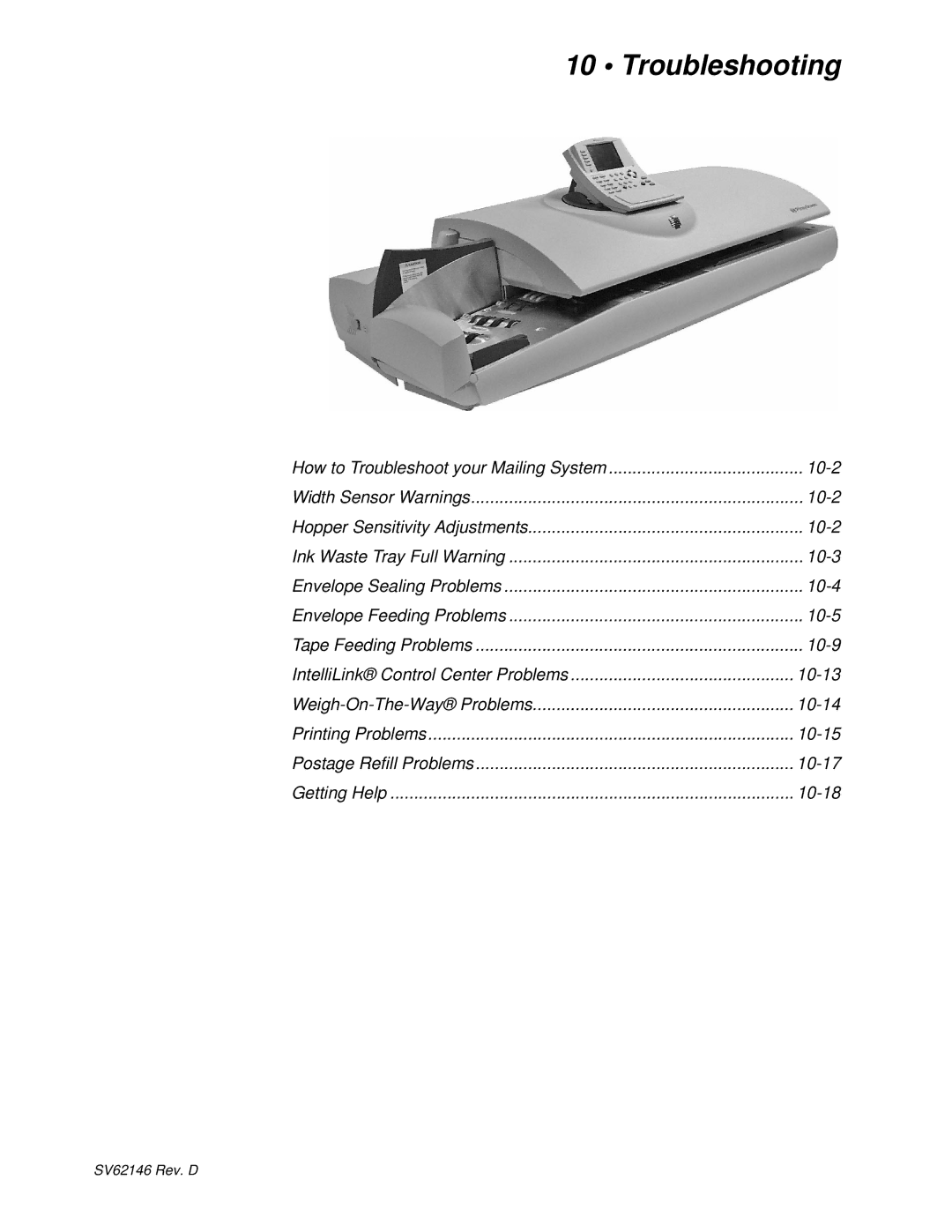 Pitney Bowes DM1100 manual Troubleshooting 