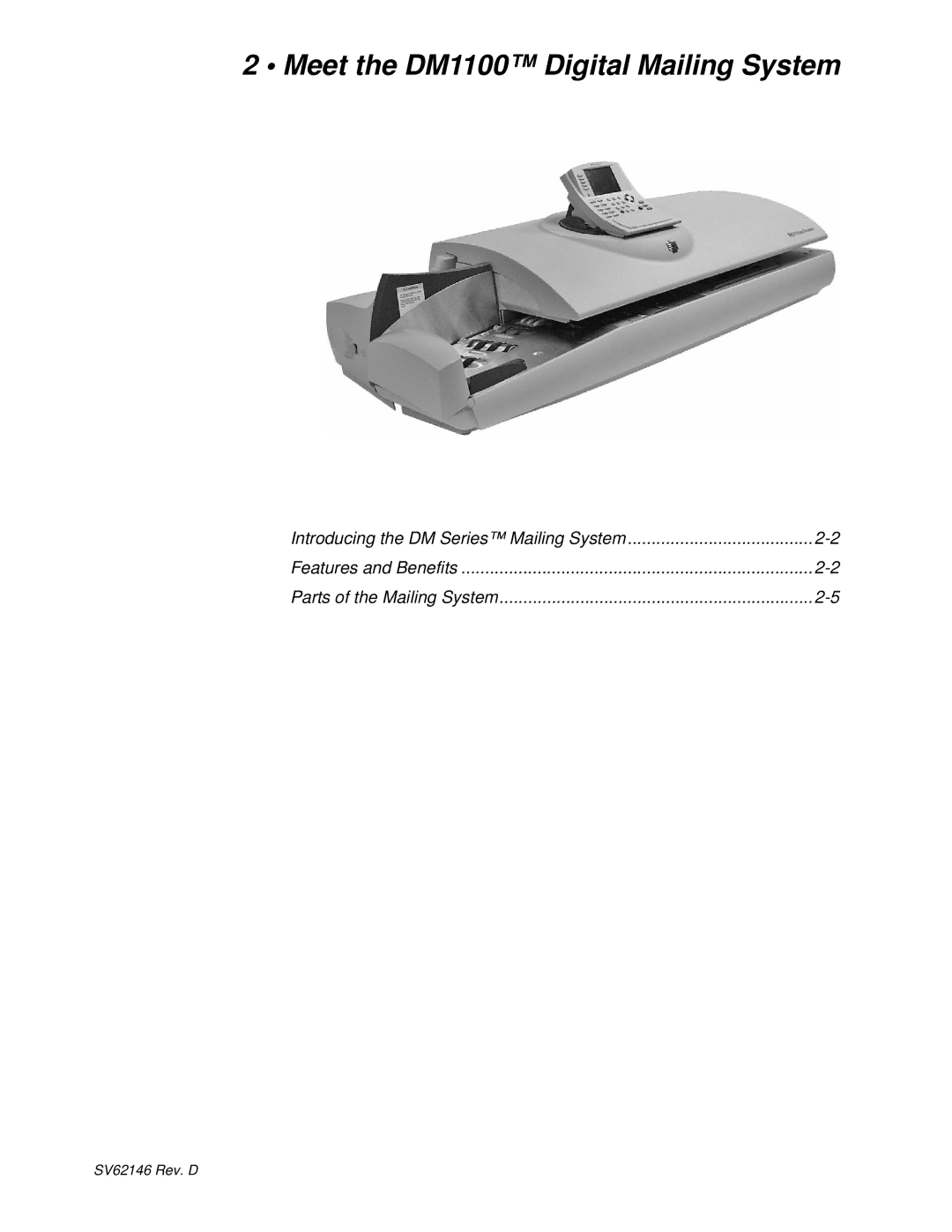 Pitney Bowes manual Meet the DM1100 Digital Mailing System 