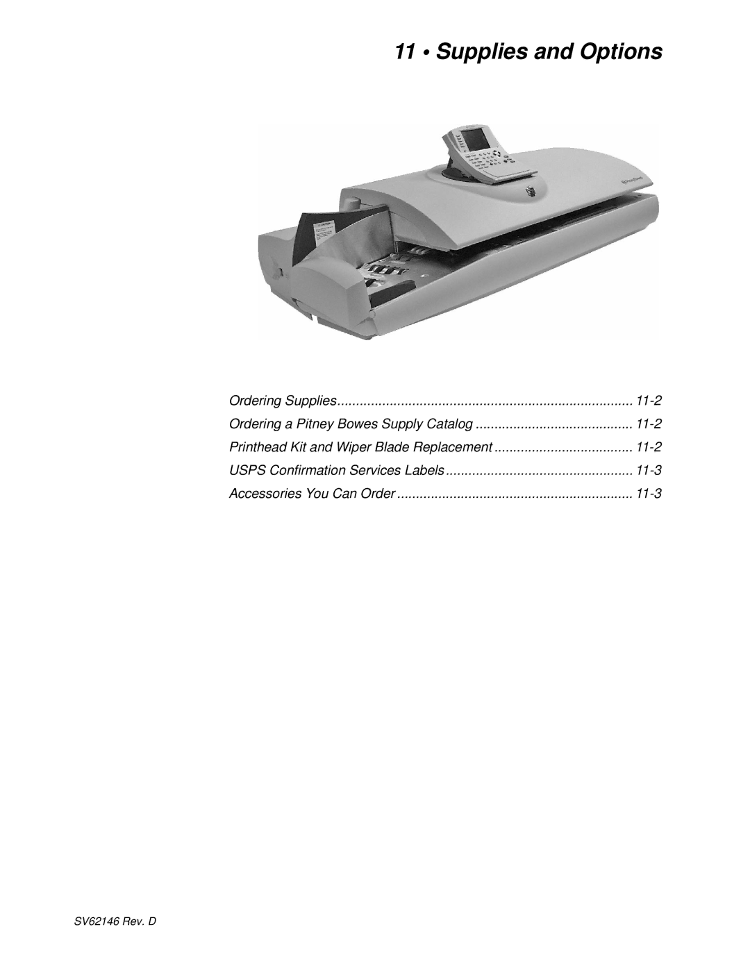 Pitney Bowes DM1100 manual Supplies and Options 