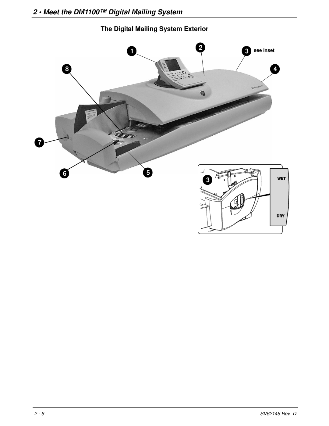 Pitney Bowes DM1100 manual Digital Mailing System Exterior 