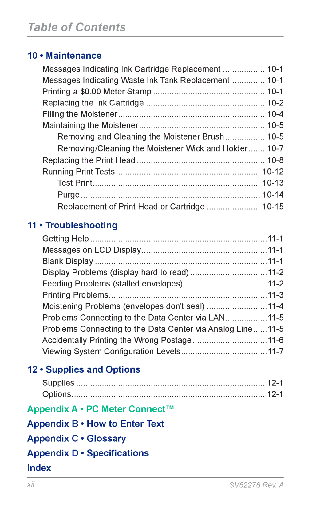 Pitney Bowes DM125 manual Supplies and Options 